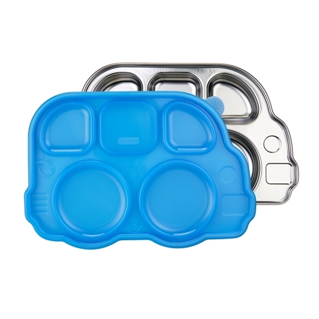 Innobaby - Din Din Smart Divided Stainless Platter with Lid - Blue