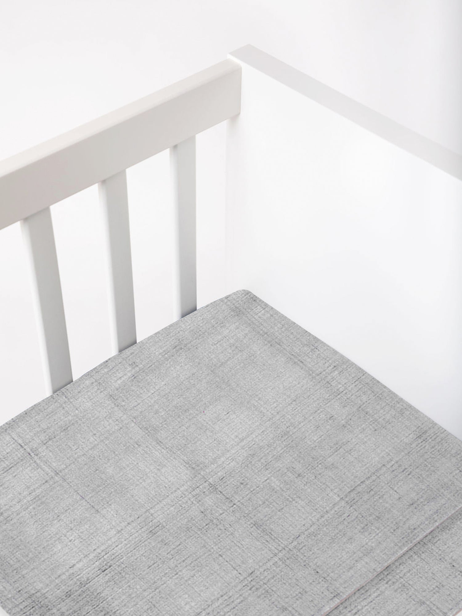 Grey Brushstroke Fitted Crib Sheet-0