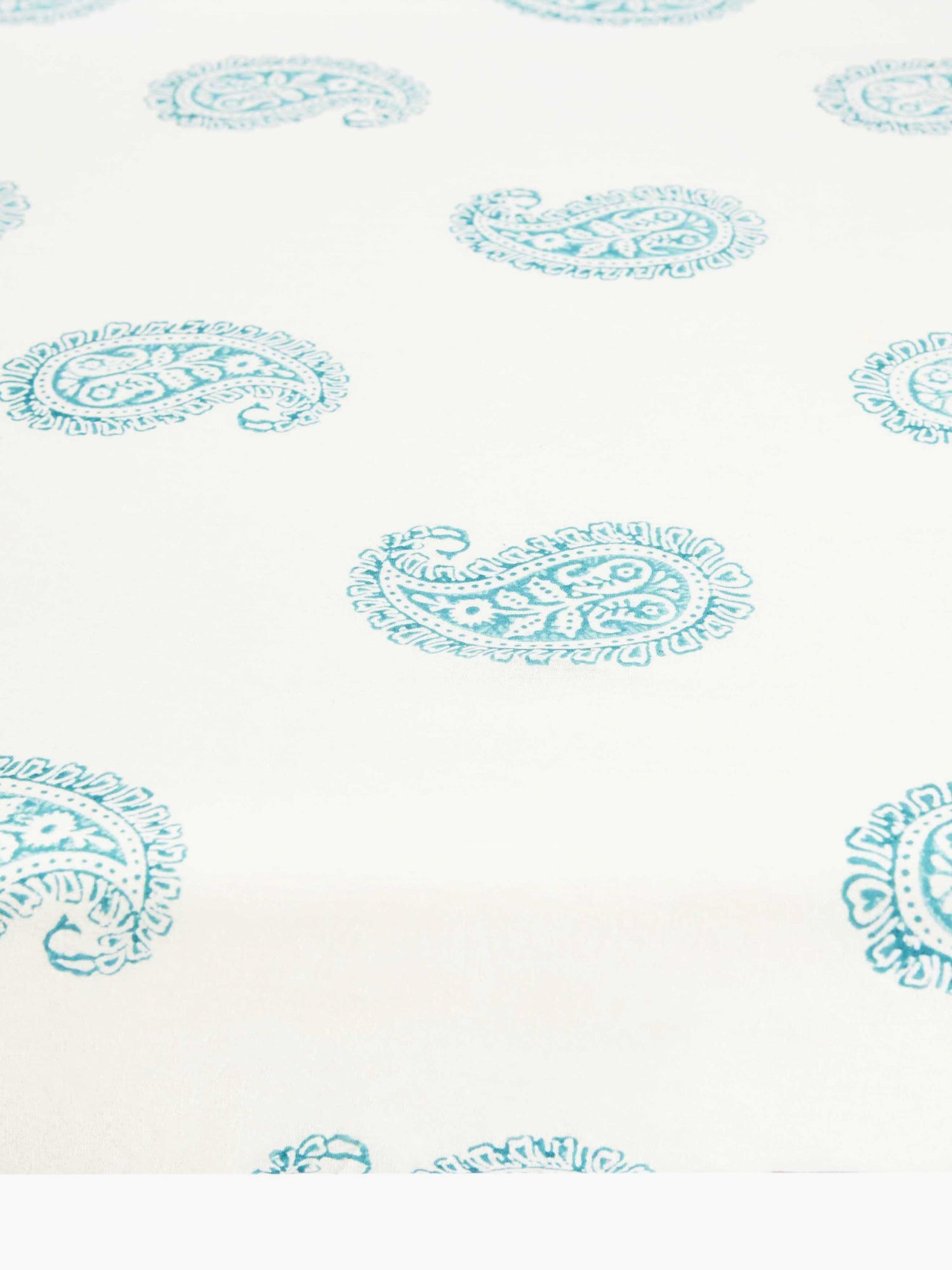 Teal Paisley Fitted Crib Sheet-1