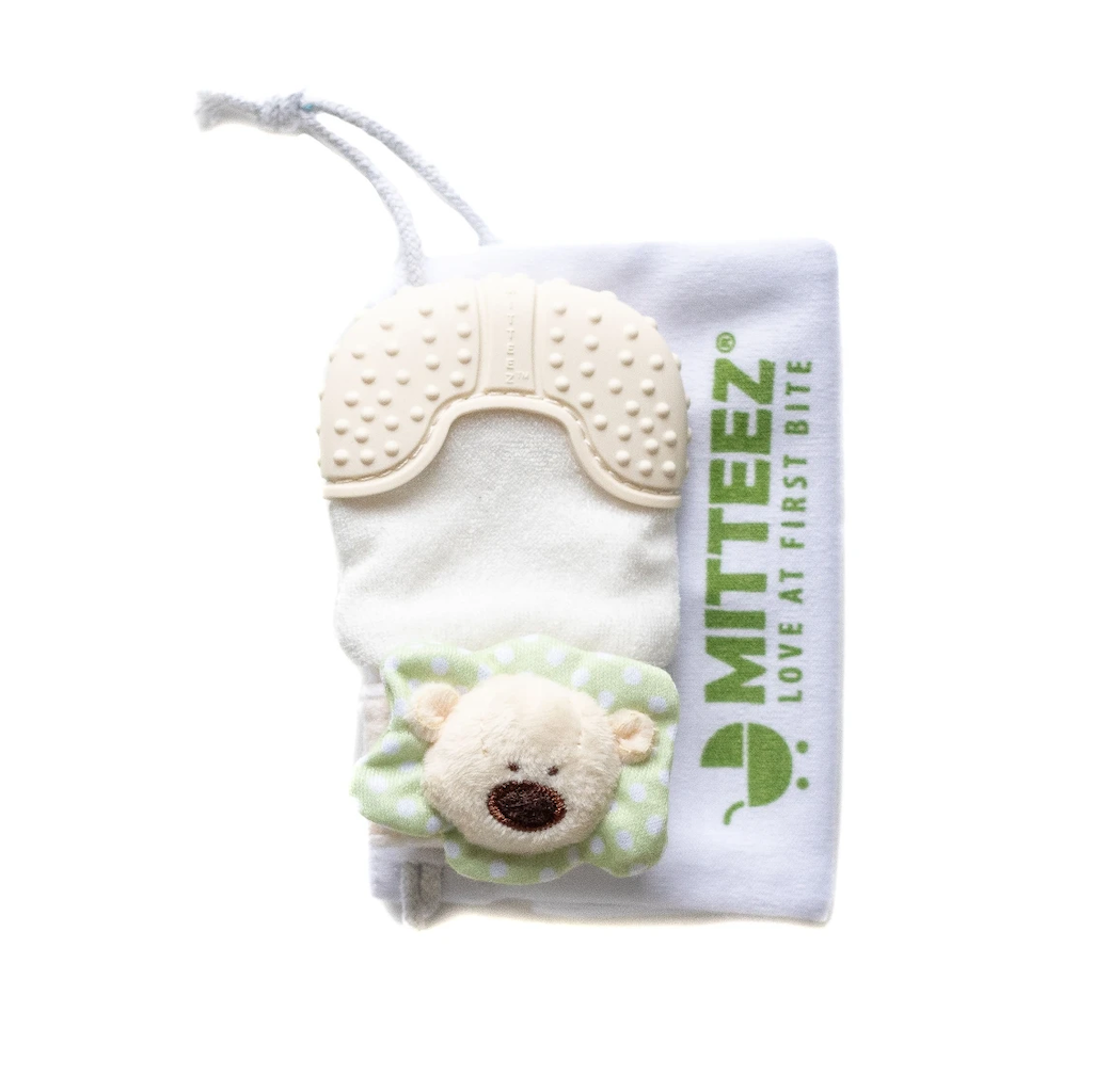 Miteez - The Ultimate Organic Teething Mitty and Keepsake - Green Bear