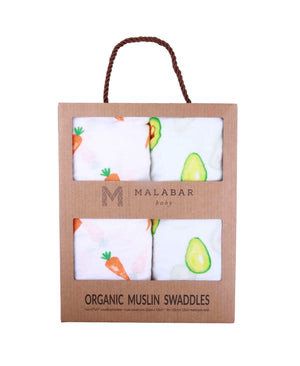 Organic Swaddle Set - First Foods (Avocado & Carrot)-2
