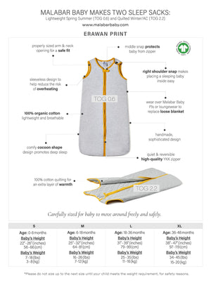 TOG 0.6 (Lightweight) - Erawan Grey Wearable Baby Sleep Bag-2