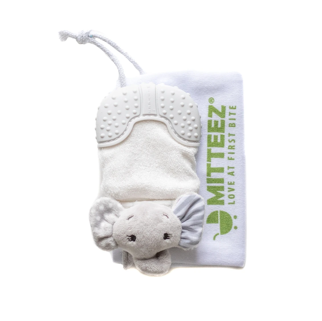 Miteez - The Ultimate Organic Teething Mitty and Keepsake - Grey Elephant