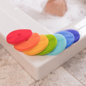 Innobaby - Bathin’ Smart Rainbow Spots Silicone Bath Toy & Scrub, 7 Pack