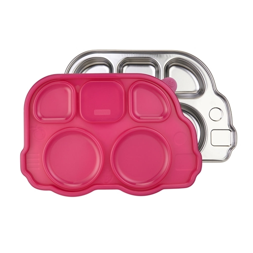 Innobaby - Din Din Smart Divided Stainless Platter with Lid - Pink