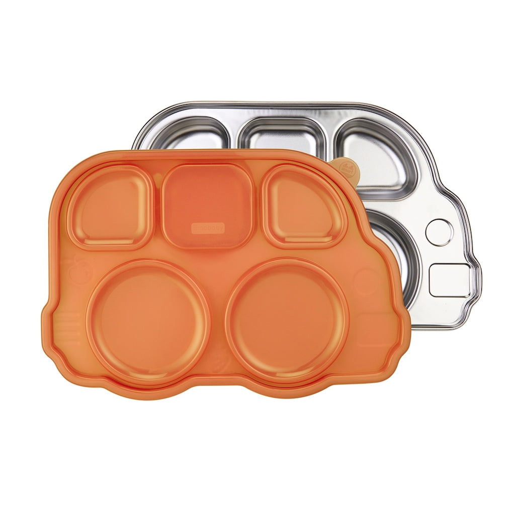 Innobaby - Din Din Smart Divided Stainless Platter with Lid - Orange