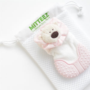 Miteez - The Ultimate Organic Teething Mitty and Keepsake - Pink Bear