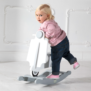 Rocking Toy Scooter Diamond White and Grey-3