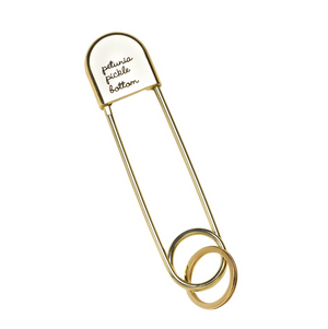 Petunia Pickle Bottom Safety Pin Keychain - Gold - www.alongcamebaby.ca