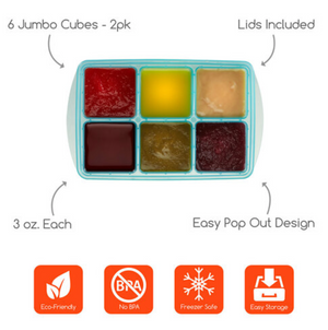 Innobaby - Preppin' Smart EZ Pop freezer tray with lid – 2 pack Jumbo/Aqua