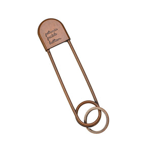 Petunia Pickle Bottom Safety Pin Keychain - Antique Copper - www.alongcamebaby.ca